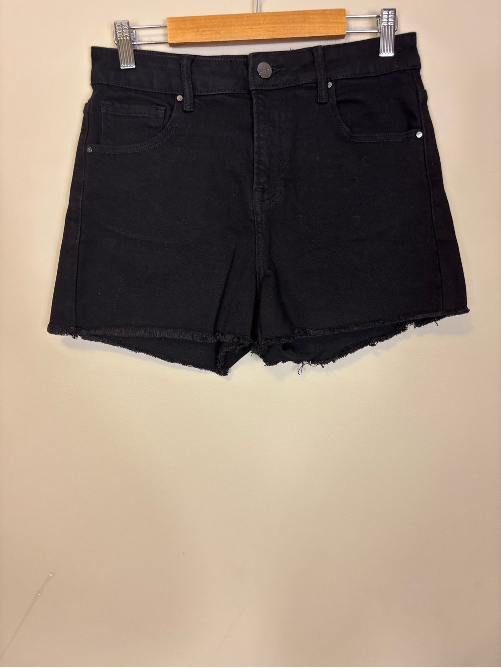 New Risen High Rise Black Denim Cutoff Shorts Medium